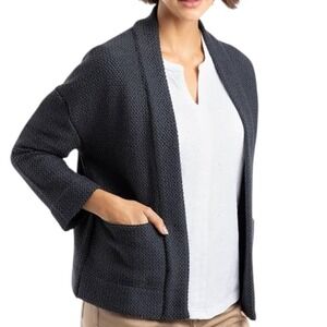 Weird Fish Santhosh Navy‎ Organic Cotton Macaroni Knit Cardigan Jacket Gorpcore